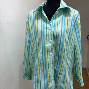 Foxcroft Multicolor Striped Button-Down Shirt